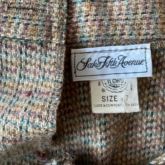 RARE & BURBERRY ESQUE Saks fifth avenues ladies suit SZ 7. Skirt & lined jacket - Picture 13 of 16